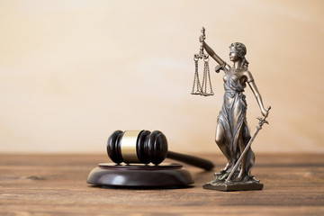 gavel and lady justice