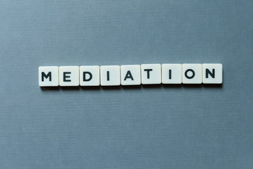 mediation spelled in scrabble letters