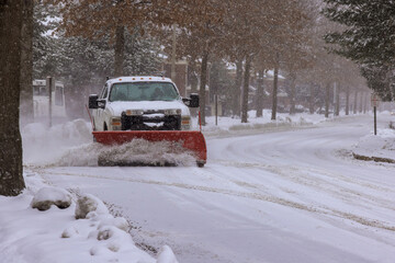 car with plow snow removal