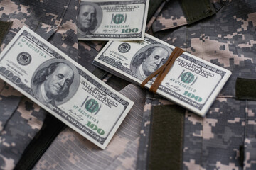 money and military camoflauge