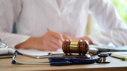 gavel and stethoscope