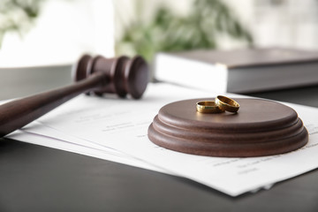 gavel and rings