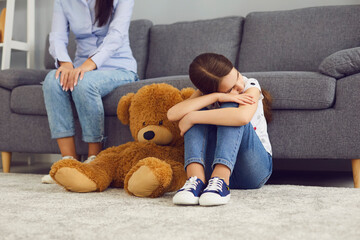 sad child and parent