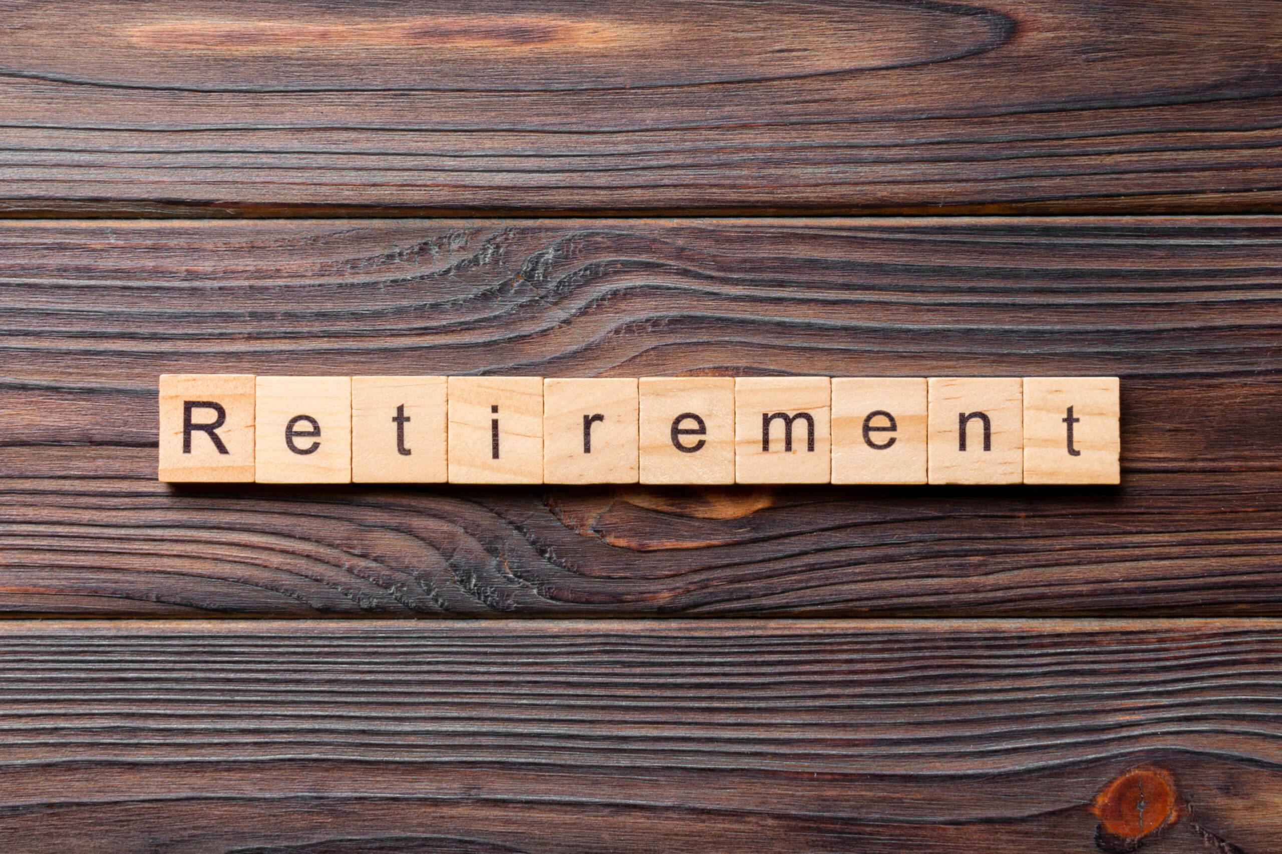 scrabble letters that say retirement
