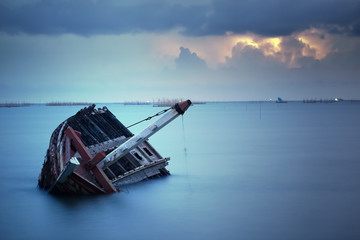sinking boat